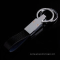 China Wholesale Dual Ring Cheap Leather Men's Key Chain